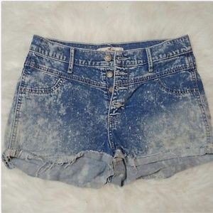 Hollister Button Fly Short Shorts Light Wash